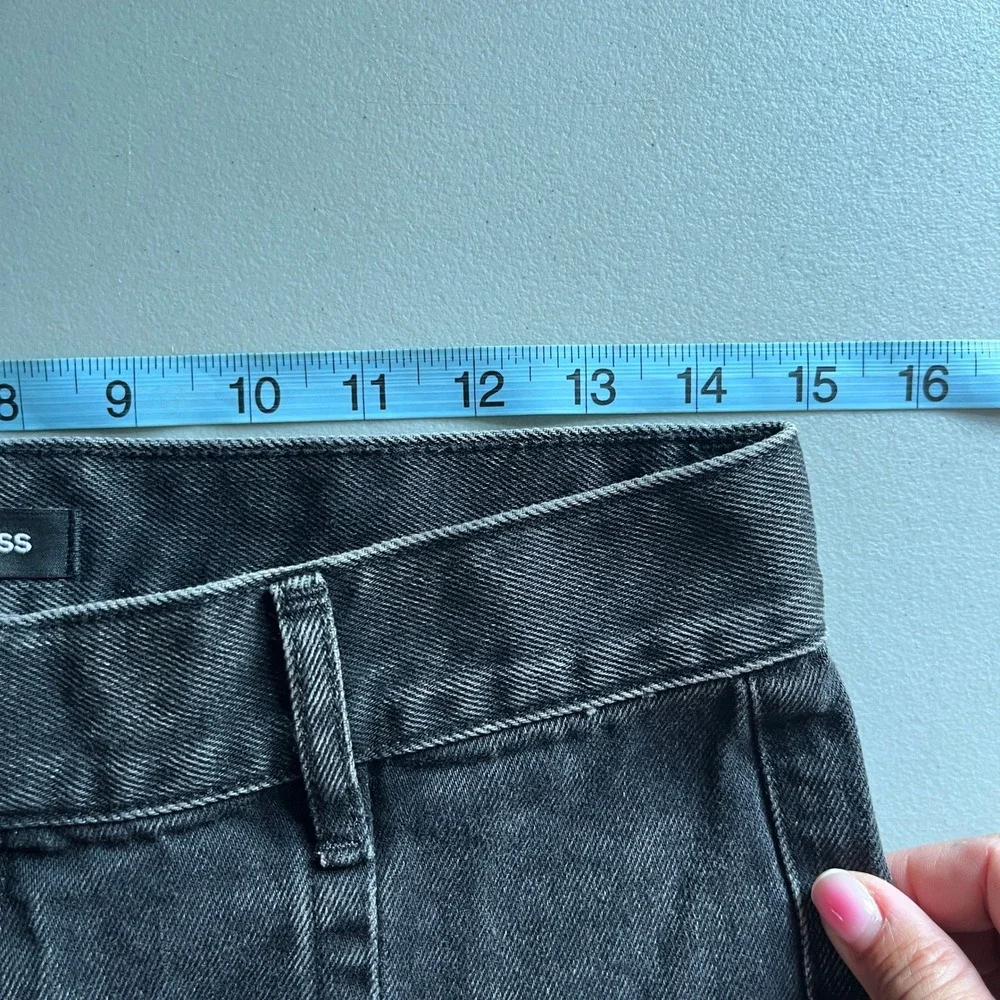 Express 70s Flare Mid Rise Washed Black Denim Jeans 4R 007151638